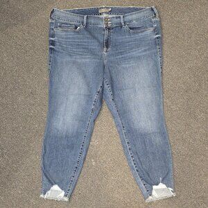 Torrid Jegging Jeans Womens Sz 24R Blue Super Soft Skinny Leg Distressed NWOT